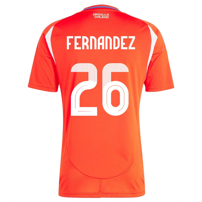 Herren Chile Nicolás Fernández #26 Rot Heimtrikot Trikot 24-26 T-Shirt Belgien