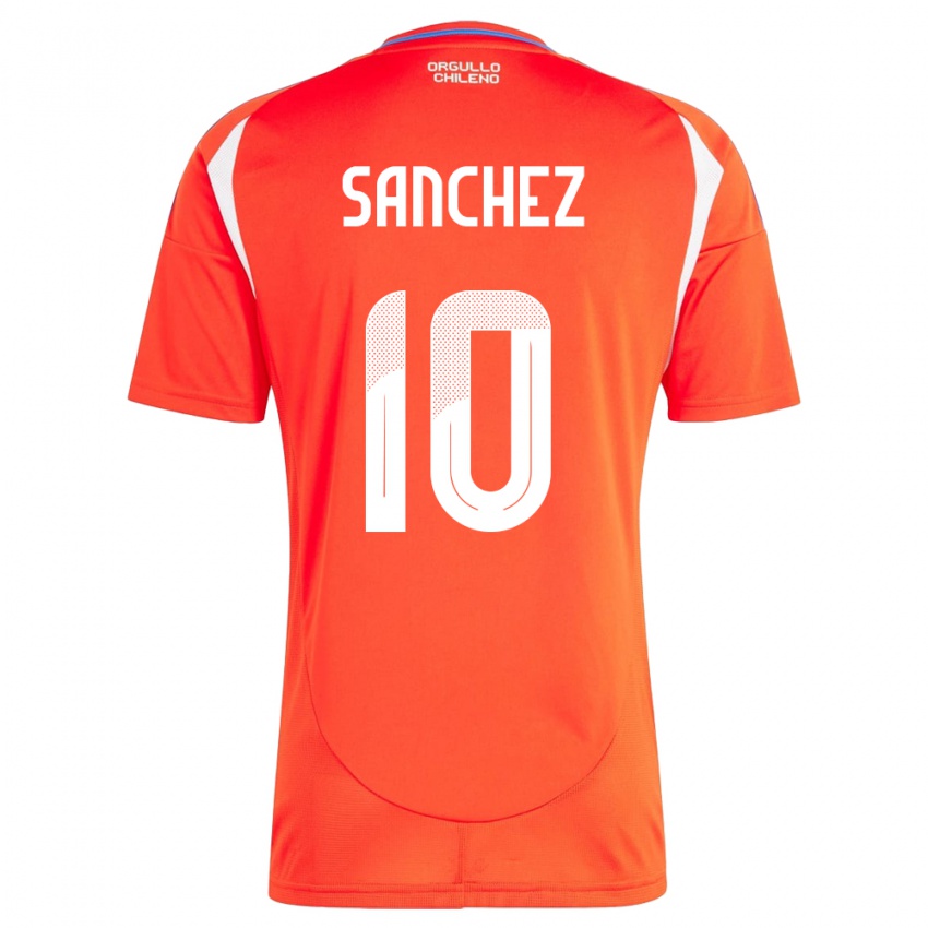 Heren Chili Alexis Sánchez #10 Rood Thuisshirt Thuistenue 24-26 T-Shirt België