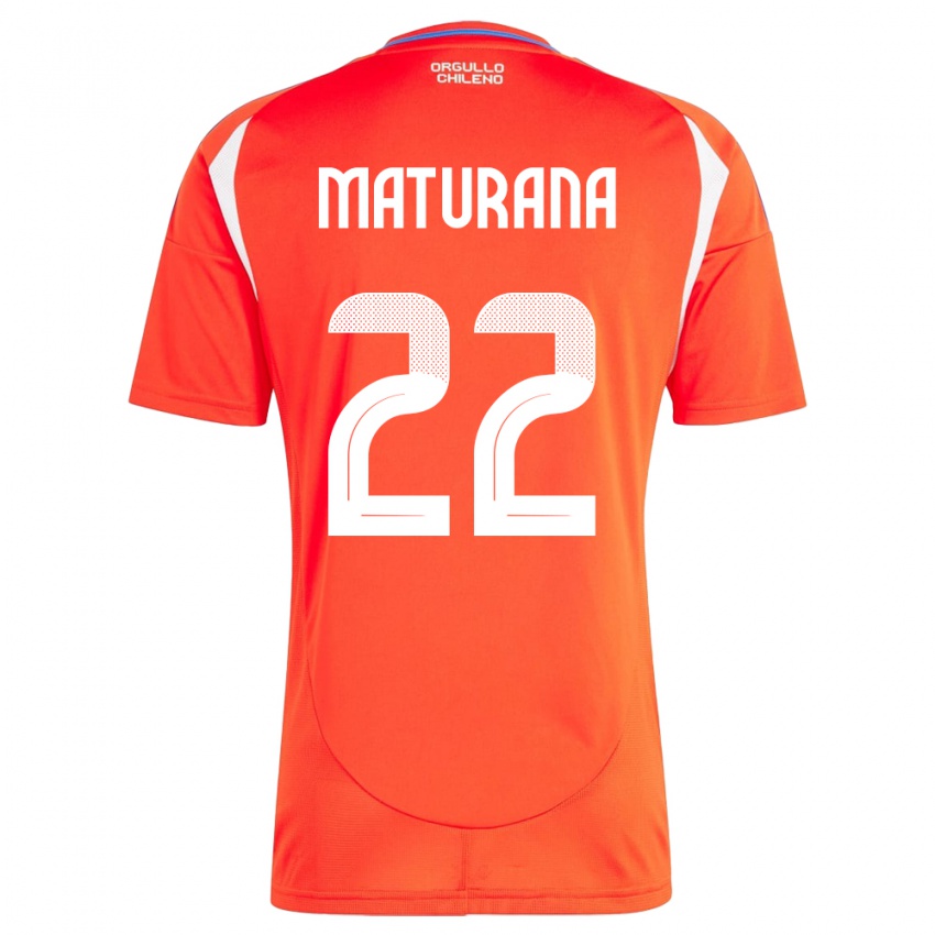 Heren Chili Martín Maturana #22 Rood Thuisshirt Thuistenue 24-26 T-Shirt België