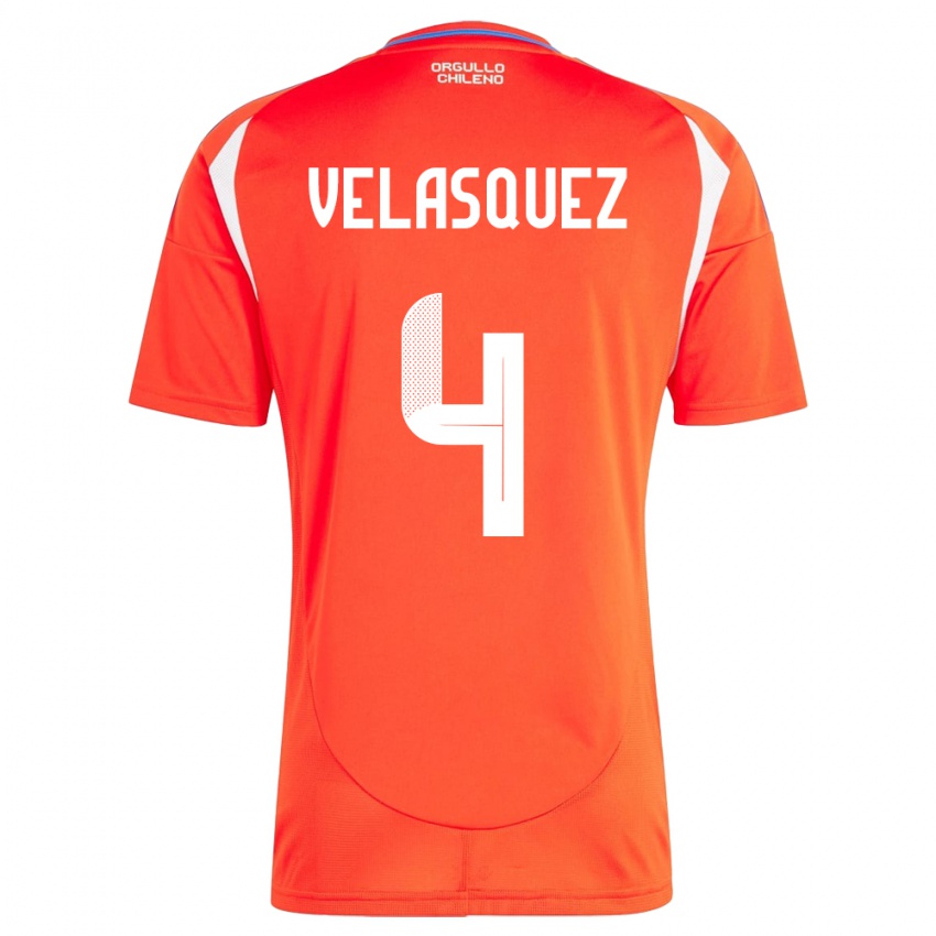 Heren Chili Lucas Velásquez #4 Rood Thuisshirt Thuistenue 24-26 T-Shirt België