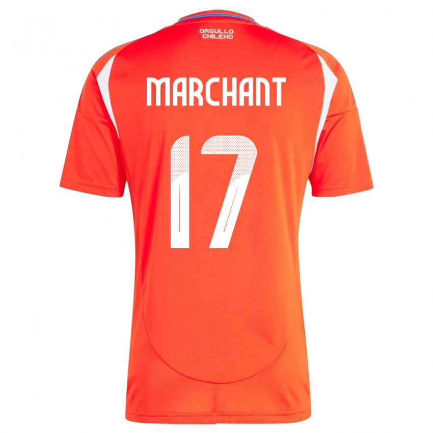 Herren Chile Francisco Marchant #17 Rot Heimtrikot Trikot 24-26 T-Shirt Belgien