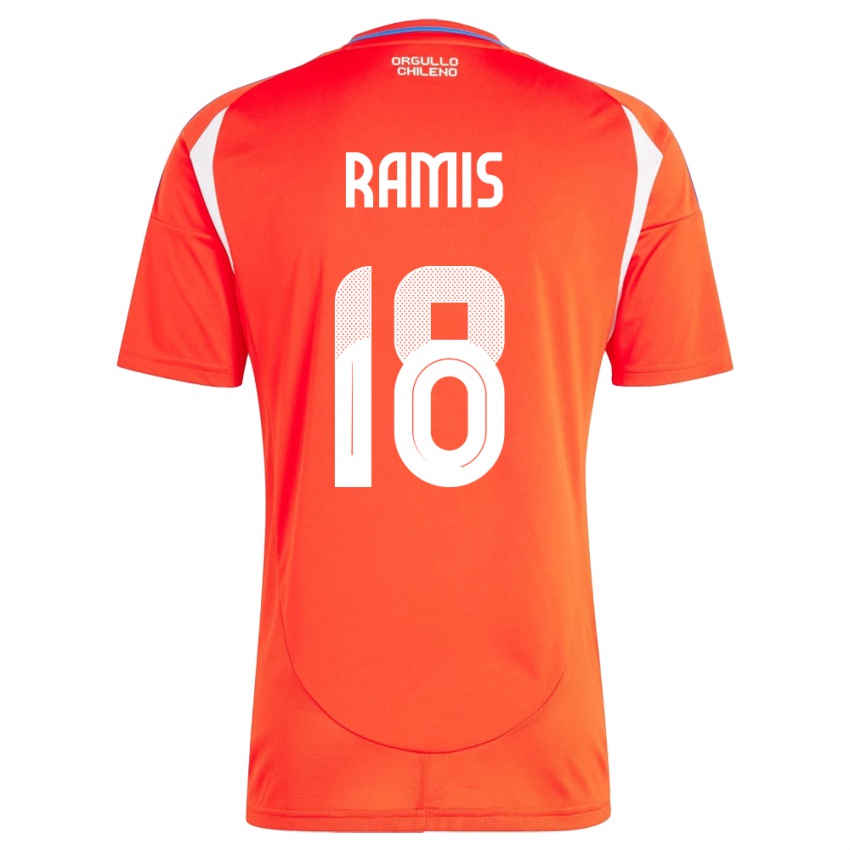 Herren Chile Oliver Ramis #18 Rot Heimtrikot Trikot 24-26 T-Shirt Belgien