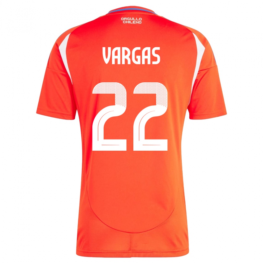 Herren Chile Diego Vargas #22 Rot Heimtrikot Trikot 24-26 T-Shirt Belgien