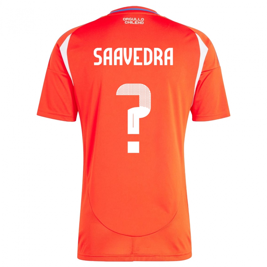 Herren Chile Danilo Saavedra #0 Rot Heimtrikot Trikot 24-26 T-Shirt Belgien