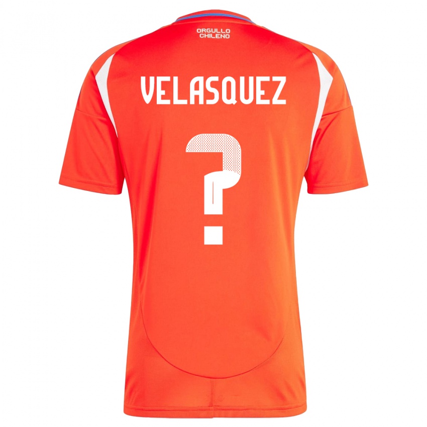 Herren Chile Milovan Velásquez #0 Rot Heimtrikot Trikot 24-26 T-Shirt Belgien