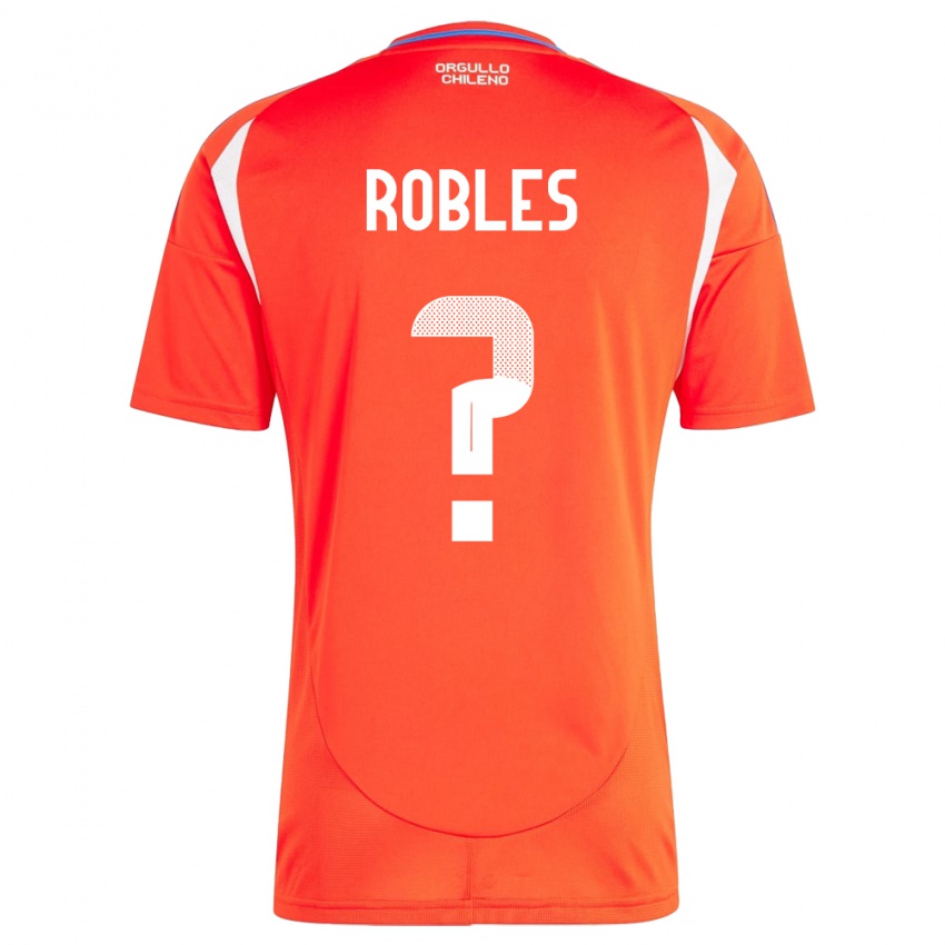 Herren Chile Diego Robles #0 Rot Heimtrikot Trikot 24-26 T-Shirt Belgien