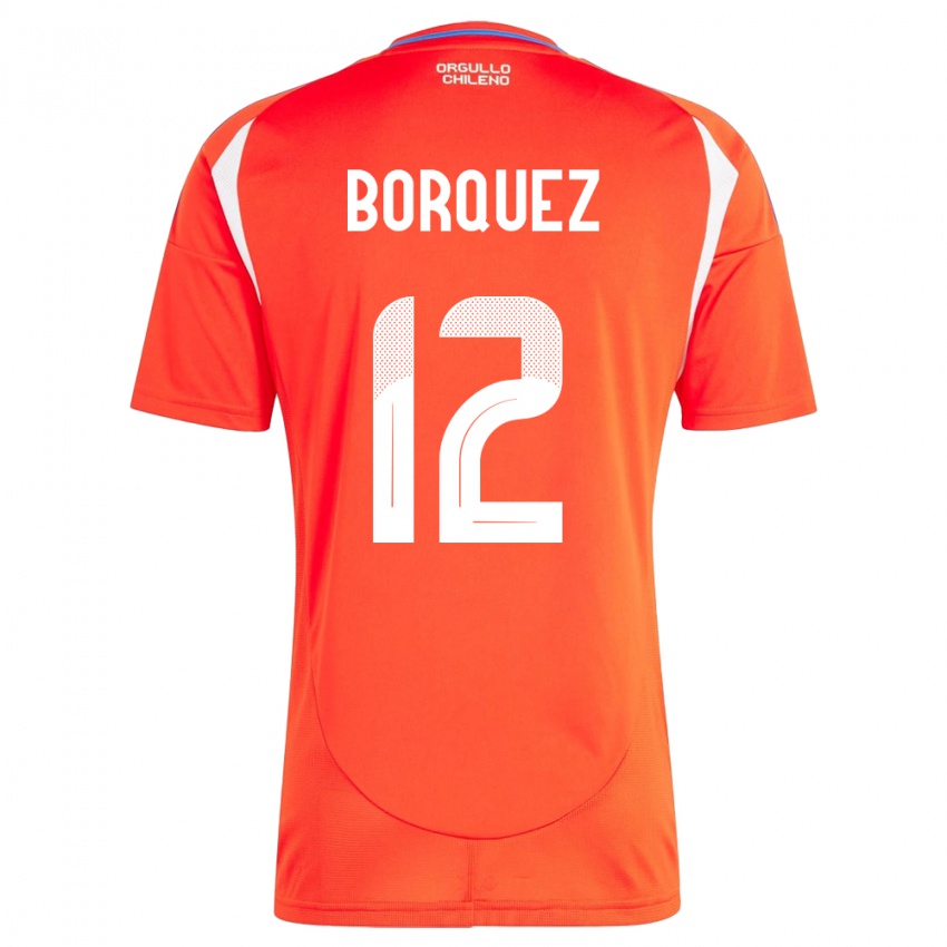 Herren Chile Gabriela Bórquez #12 Rot Heimtrikot Trikot 24-26 T-Shirt Belgien