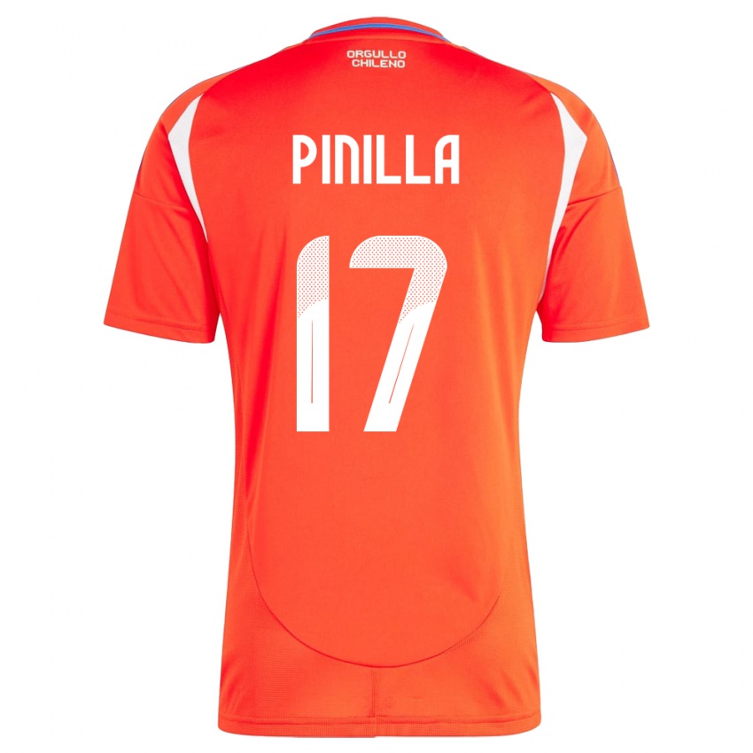 Heren Chili Fernanda Pinilla #17 Rood Thuisshirt Thuistenue 24-26 T-Shirt België