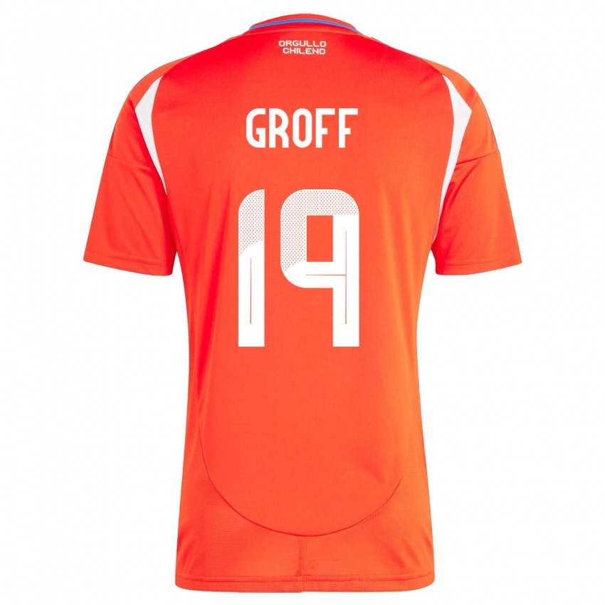 Herren Chile Llanka Groff #19 Rot Heimtrikot Trikot 24-26 T-Shirt Belgien