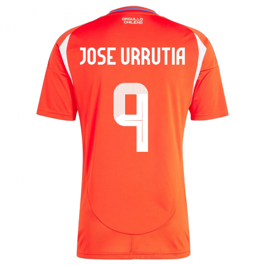 Herren Chile María José Urrutia #9 Rot Heimtrikot Trikot 24-26 T-Shirt Belgien