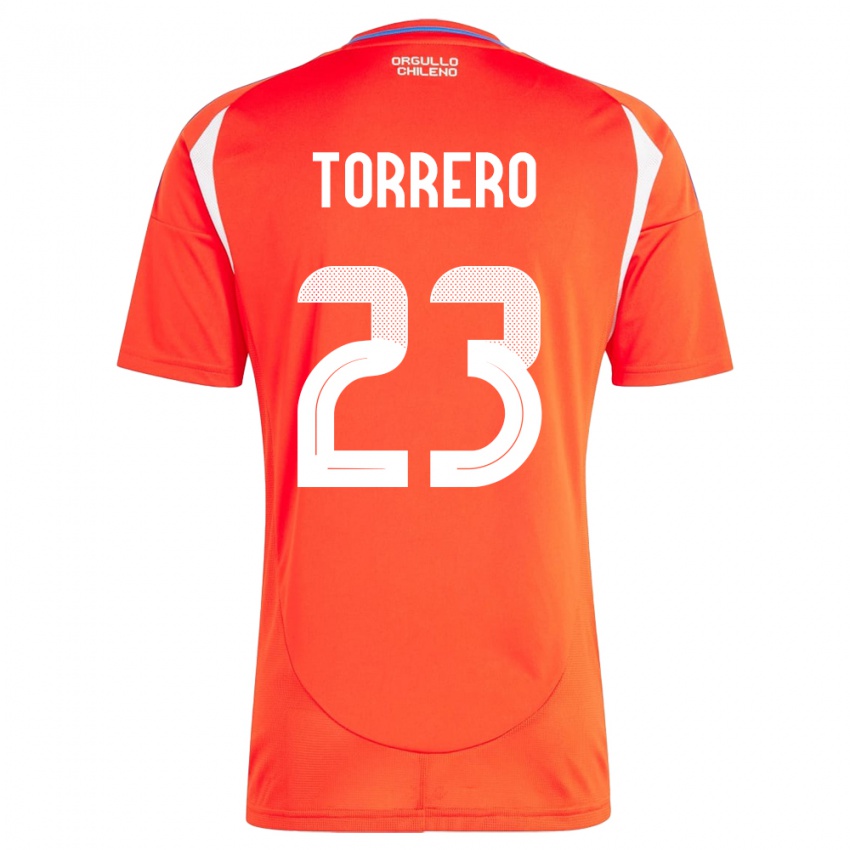 Herren Chile Ryann Torrero #23 Rot Heimtrikot Trikot 24-26 T-Shirt Belgien