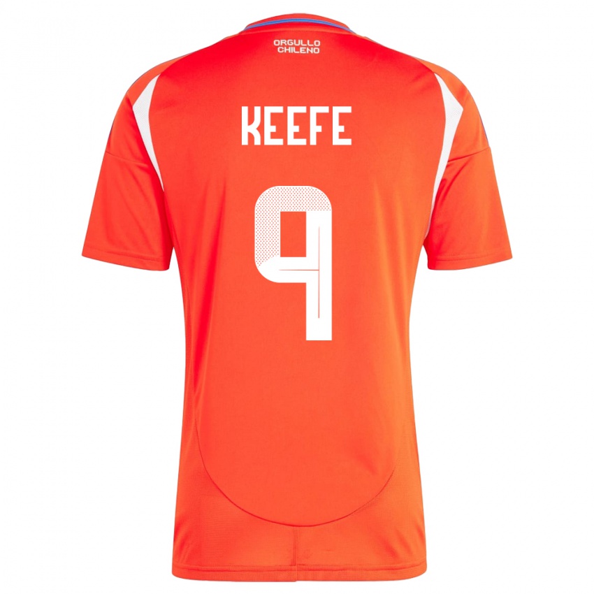 Herren Chile Sonya Keefe #9 Rot Heimtrikot Trikot 24-26 T-Shirt Belgien