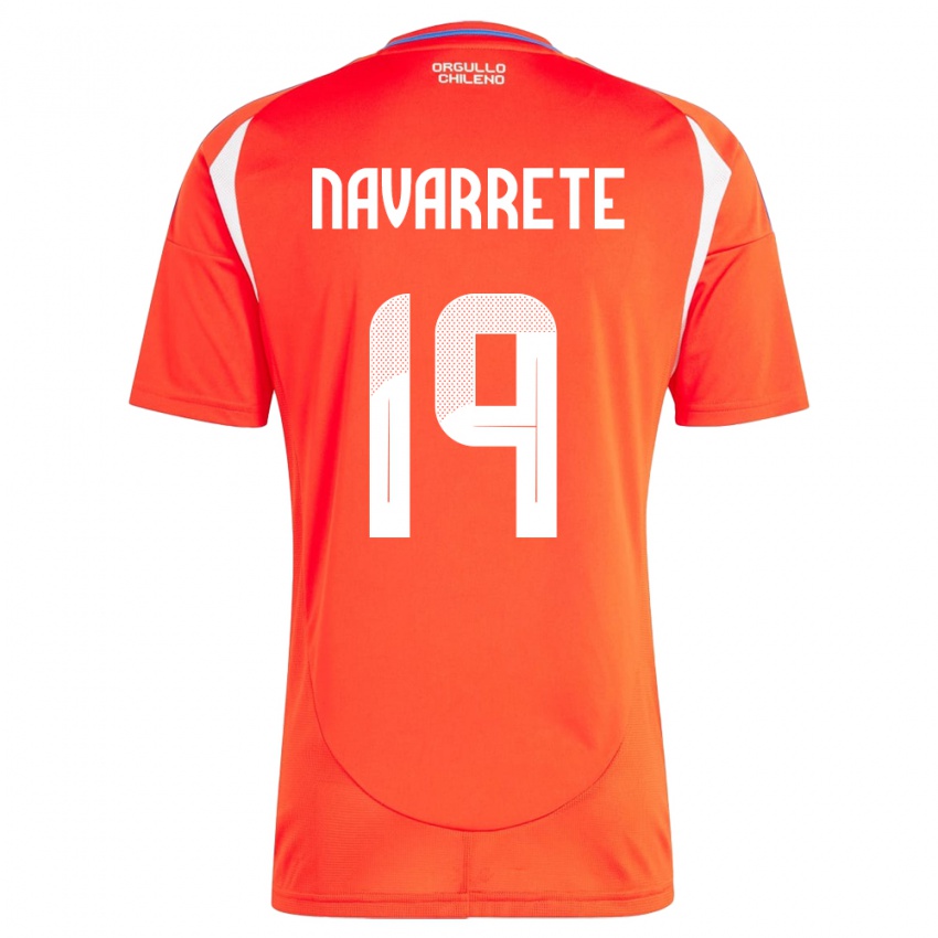 Herren Chile Valentina Navarrete #19 Rot Heimtrikot Trikot 24-26 T-Shirt Belgien