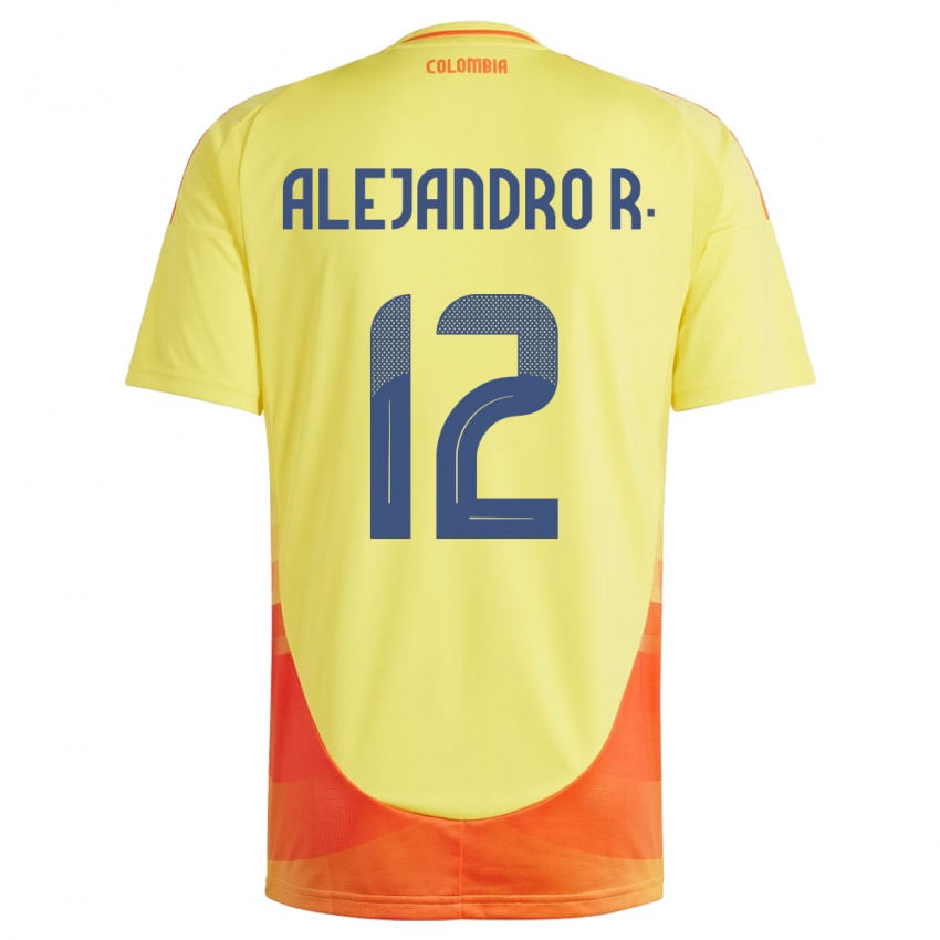 Heren Colombia Alejandro Rodríguez #12 Geel Thuisshirt Thuistenue 24-26 T-Shirt België
