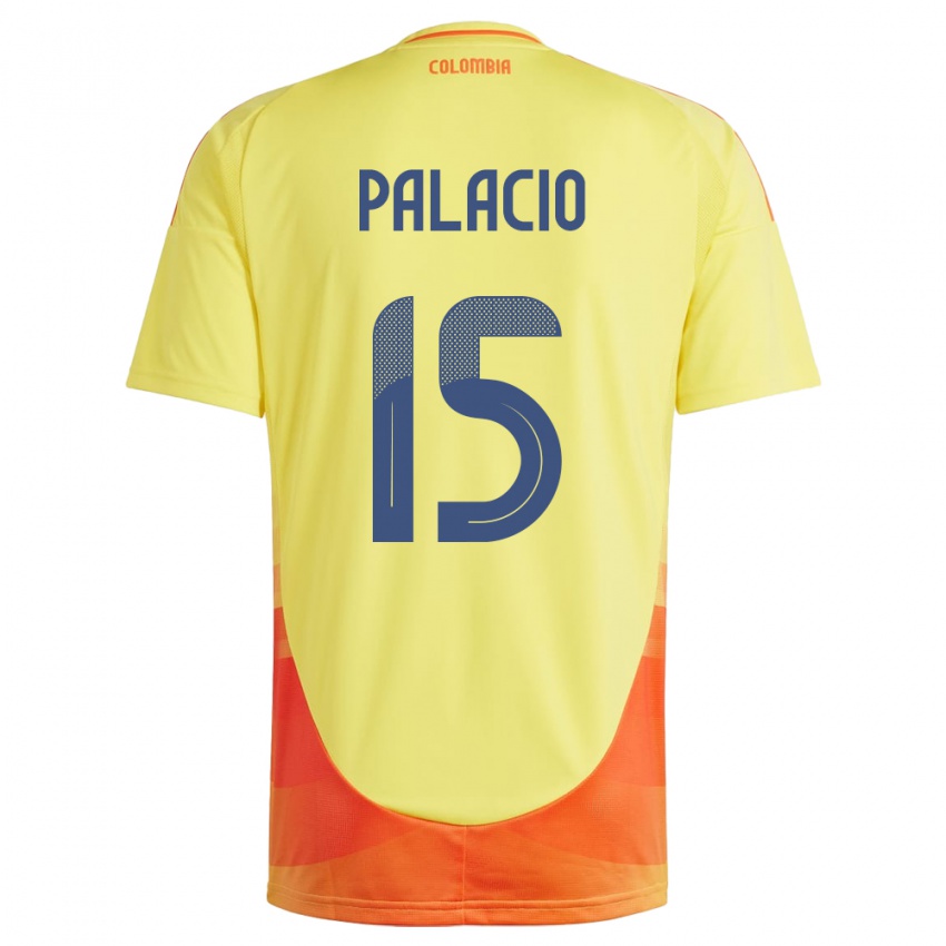 Heren Colombia Nelson Palacio #15 Geel Thuisshirt Thuistenue 24-26 T-Shirt België