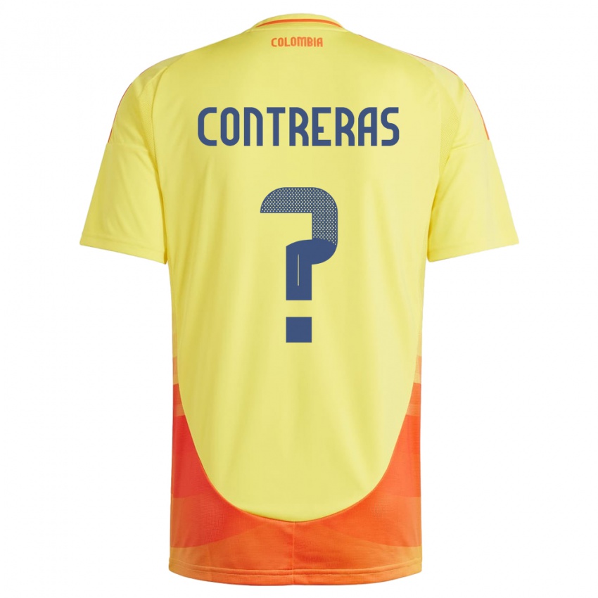 Heren Colombia David Contreras #0 Geel Thuisshirt Thuistenue 24-26 T-Shirt België