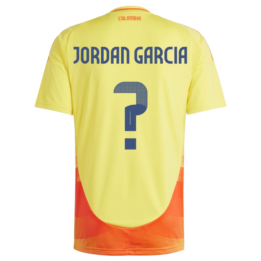 Heren Colombia Jordan García #0 Geel Thuisshirt Thuistenue 24-26 T-Shirt België