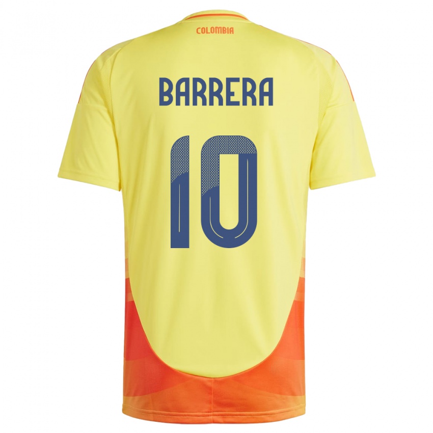 Heren Colombia Jordan Barrera #10 Geel Thuisshirt Thuistenue 24-26 T-Shirt België