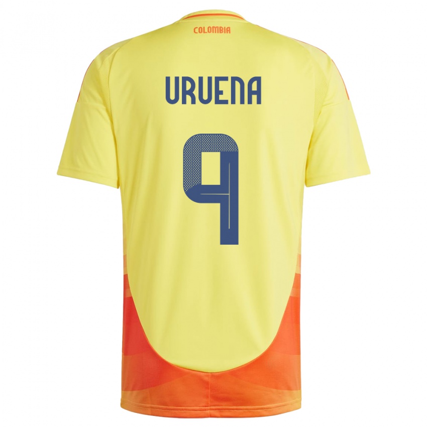 Herren Kolumbien Gabriela Urueña #9 Gelb Heimtrikot Trikot 24-26 T-Shirt Belgien