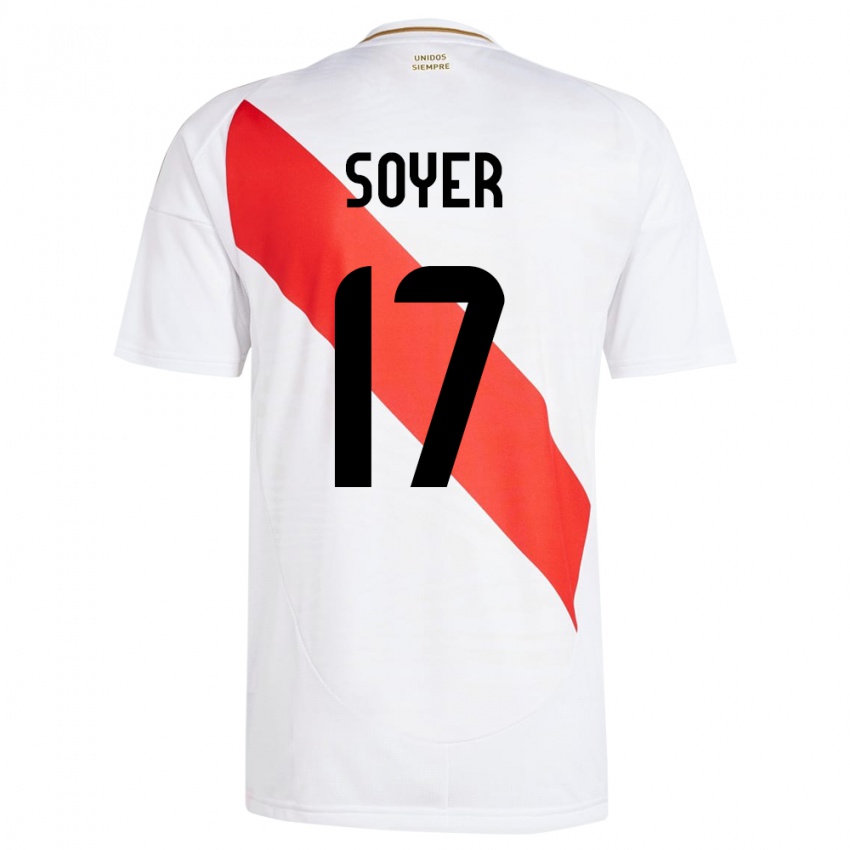 Herren Peru Bassco Soyer #17 Weiß Heimtrikot Trikot 24-26 T-Shirt Belgien