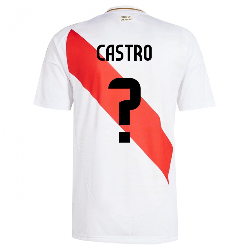Heren Peru Maxloren Castro #0 Wit Thuisshirt Thuistenue 24-26 T-Shirt België
