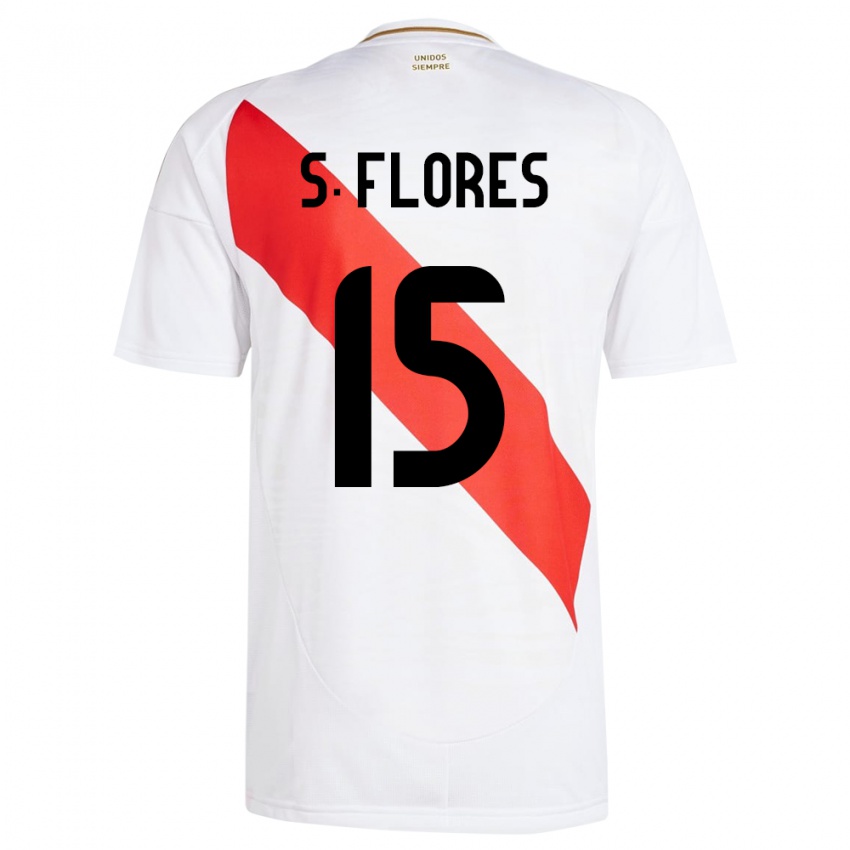 Herren Peru Scarleth Flores #15 Weiß Heimtrikot Trikot 24-26 T-Shirt Belgien