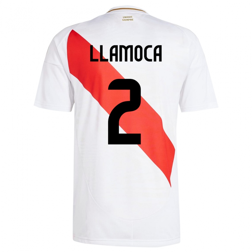 Herren Peru Braelynn Llamoca #2 Weiß Heimtrikot Trikot 24-26 T-Shirt Belgien