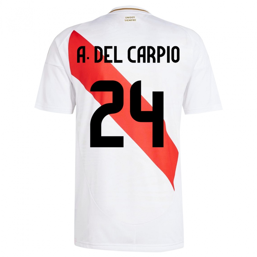 Herren Peru Annie Del Carpio #24 Weiß Heimtrikot Trikot 24-26 T-Shirt Belgien