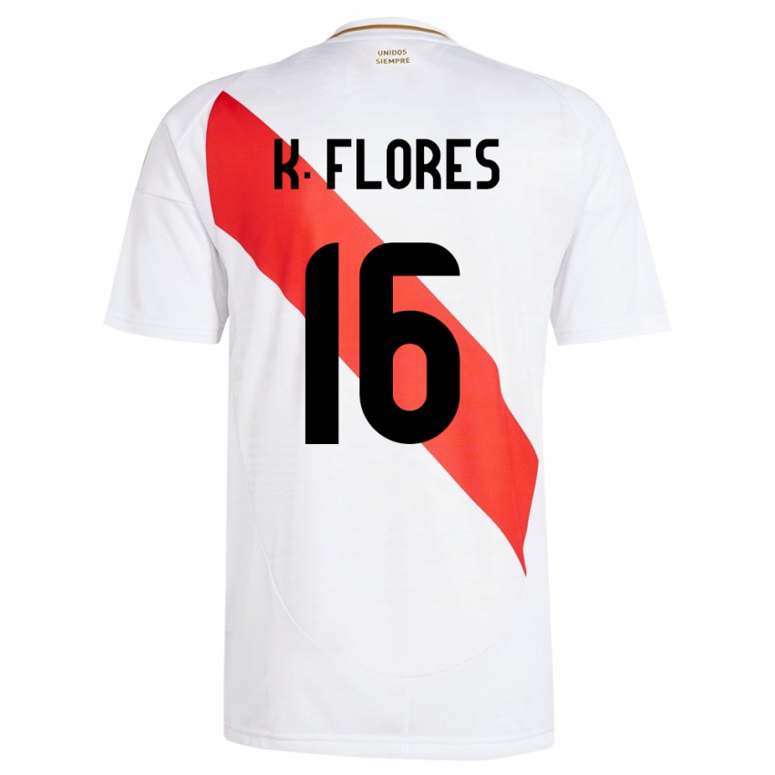 Heren Peru Kimbherly Flores #16 Wit Thuisshirt Thuistenue 24-26 T-Shirt België