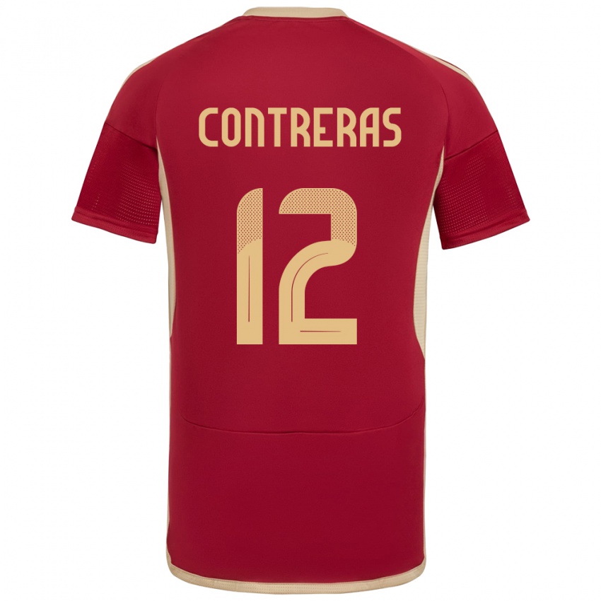 Herren Venezuela José Contreras #12 Burgund Heimtrikot Trikot 24-26 T-Shirt Belgien