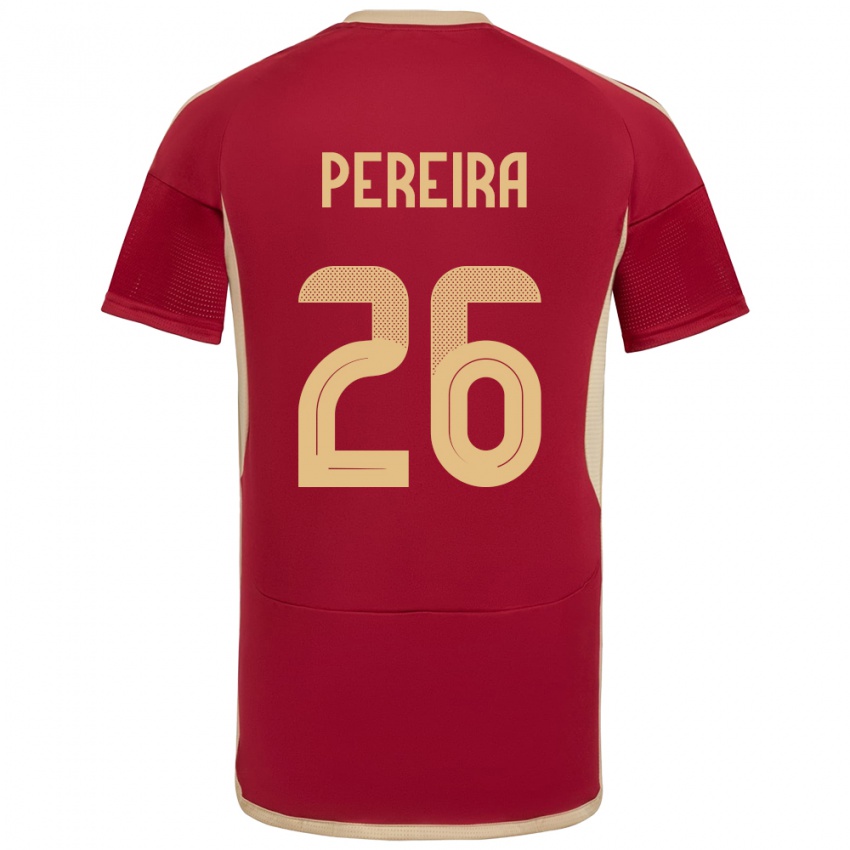 Herren Venezuela Daniel Pereira #26 Burgund Heimtrikot Trikot 24-26 T-Shirt Belgien