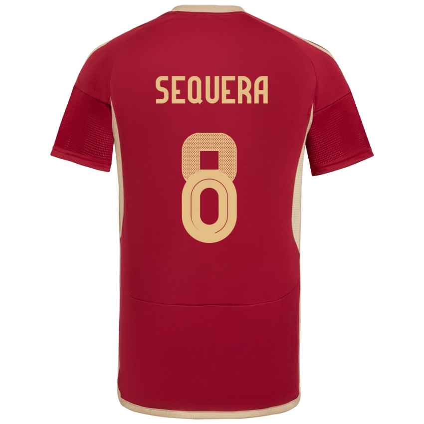 Heren Venezuela Giovanny Sequera #8 Bourgondië Thuisshirt Thuistenue 24-26 T-Shirt België