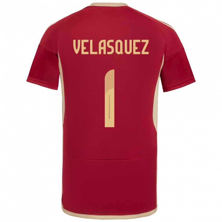 Heren Venezuela Yessica Velásquez #1 Bourgondië Thuisshirt Thuistenue 24-26 T-Shirt België