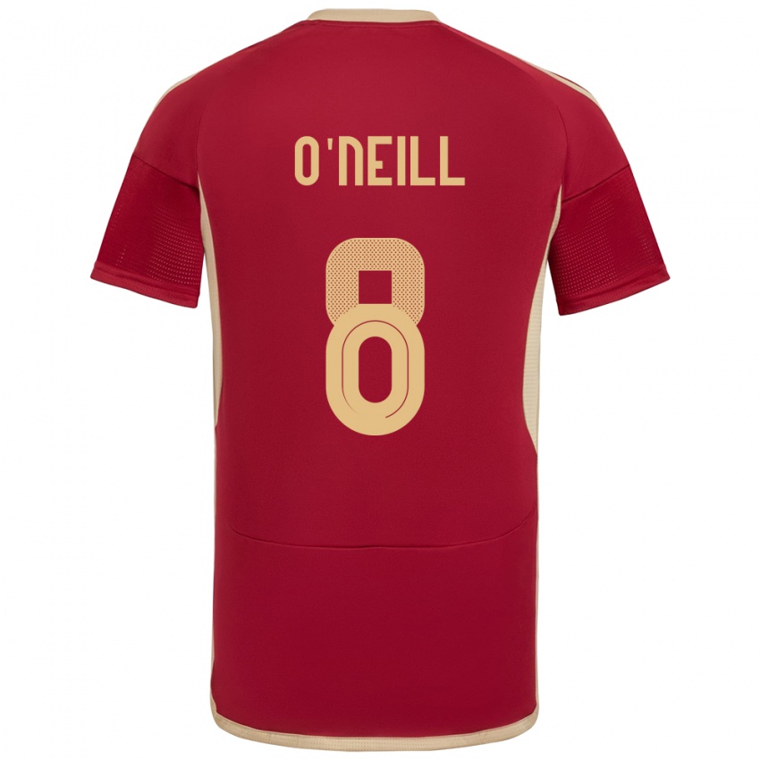 Heren Venezuela Sonia O'neill #8 Bourgondië Thuisshirt Thuistenue 24-26 T-Shirt België