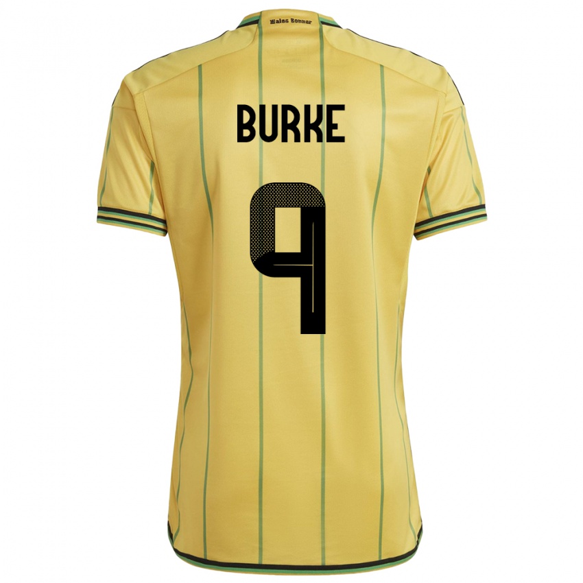 Heren Jamaica Cory Burke #9 Geel Thuisshirt Thuistenue 24-26 T-Shirt België
