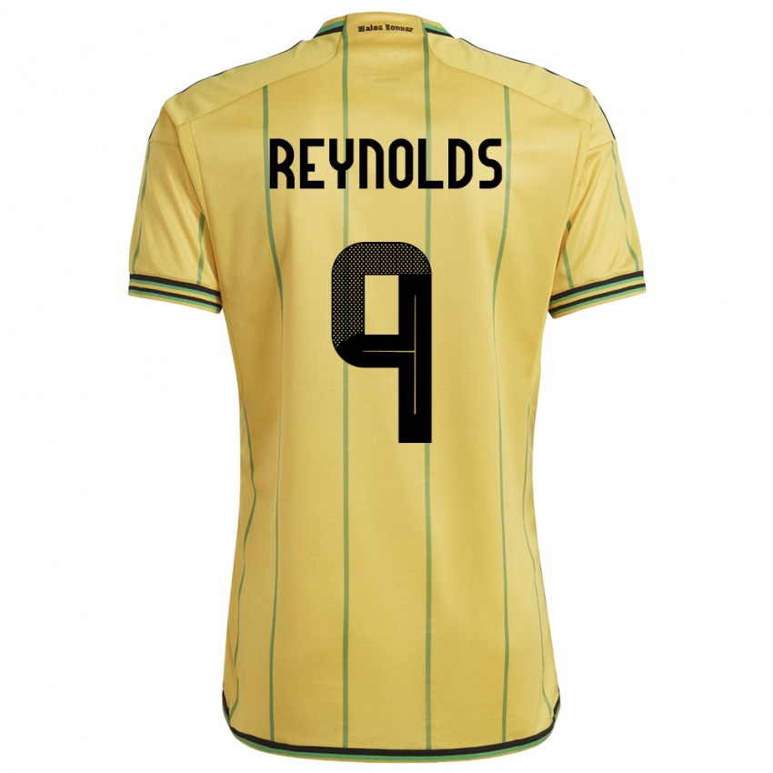 Heren Jamaica Fabian Reynolds #9 Geel Thuisshirt Thuistenue 24-26 T-Shirt België