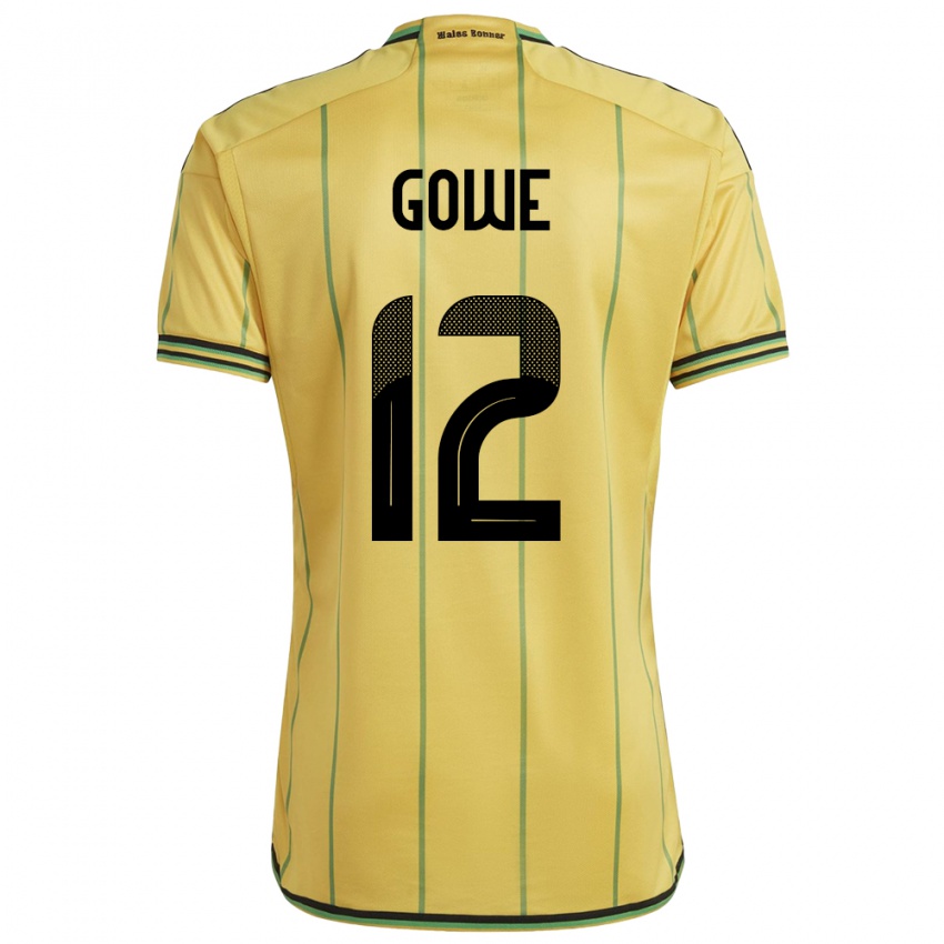 Heren Jamaica Tyrese Gowe #12 Geel Thuisshirt Thuistenue 24-26 T-Shirt België