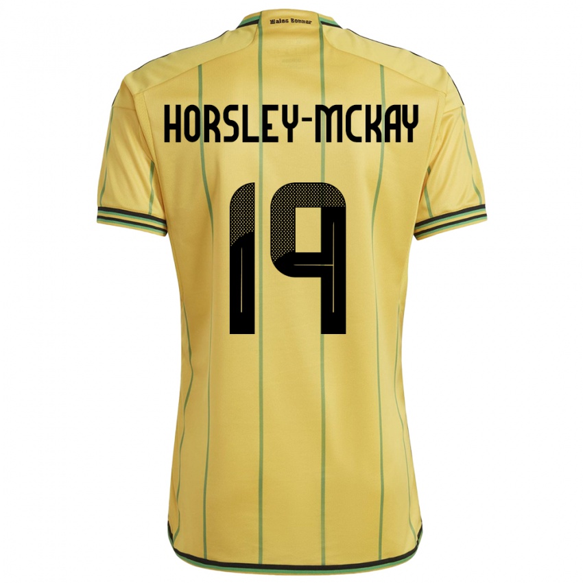 Herren Jamaika Kyron Horsley-Mckay #19 Gelb Heimtrikot Trikot 24-26 T-Shirt Belgien