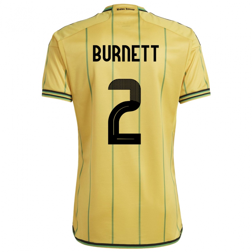 Heren Jamaica Theanna Burnett #2 Geel Thuisshirt Thuistenue 24-26 T-Shirt België