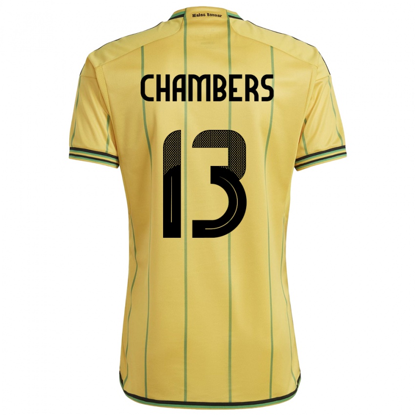 Herren Jamaika Chris-Ann Chambers #13 Gelb Heimtrikot Trikot 24-26 T-Shirt Belgien