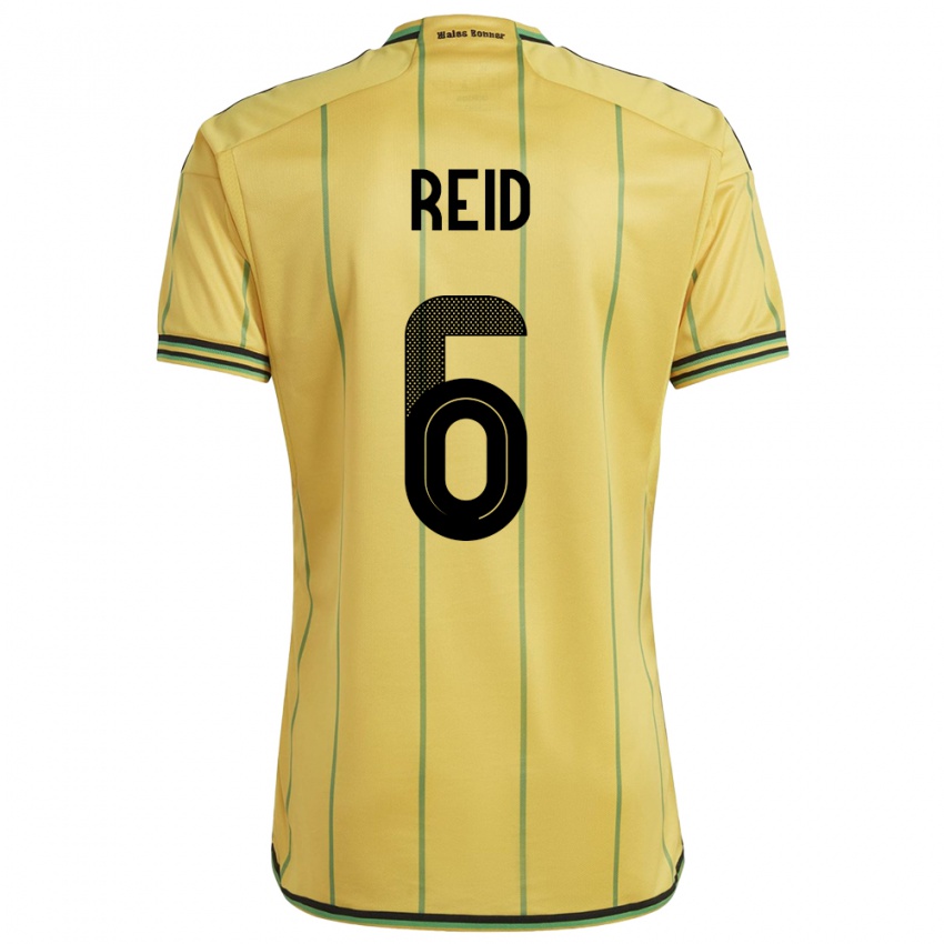 Heren Jamaica Lauren Reid #6 Geel Thuisshirt Thuistenue 24-26 T-Shirt België