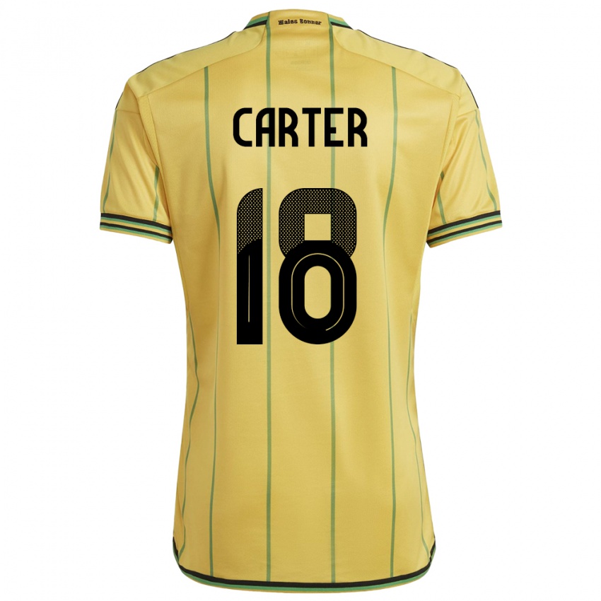 Heren Jamaica Trudi Carter #18 Geel Thuisshirt Thuistenue 24-26 T-Shirt België