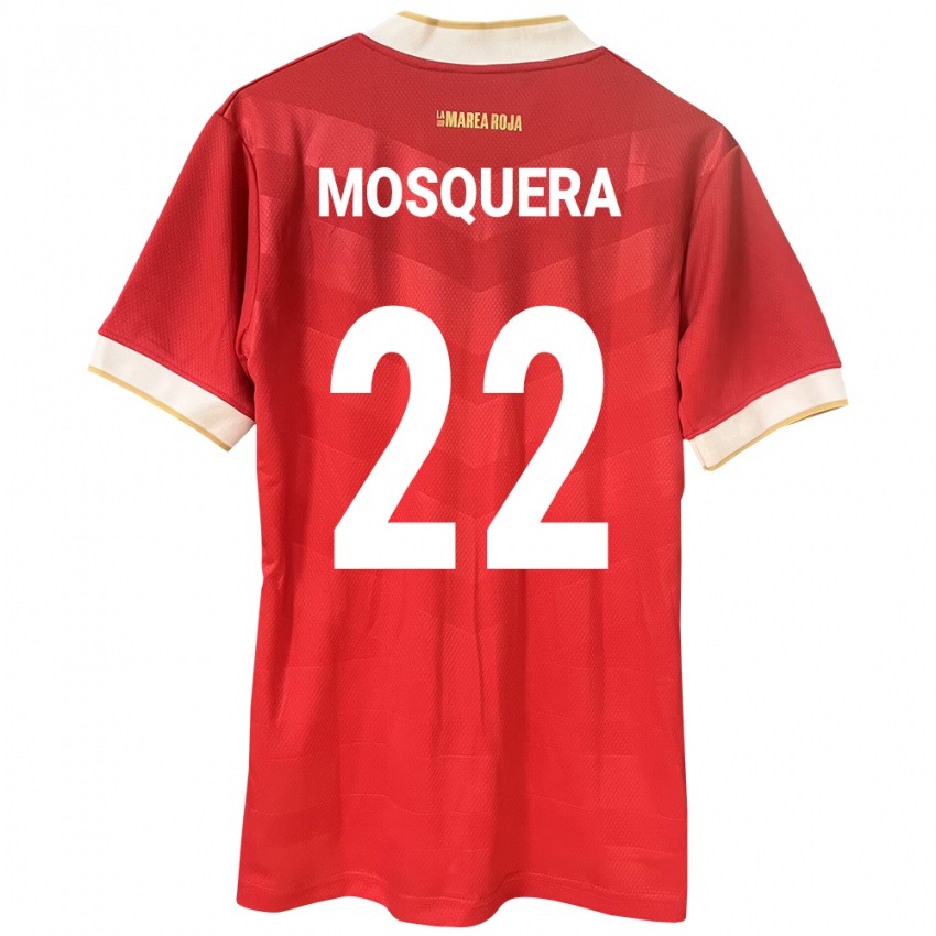 Heren Panama Orlando Mosquera #22 Rood Thuisshirt Thuistenue 24-26 T-Shirt België