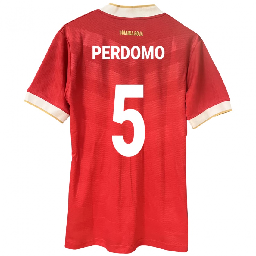 Heren Panama Reyniel Perdomo #5 Rood Thuisshirt Thuistenue 24-26 T-Shirt België