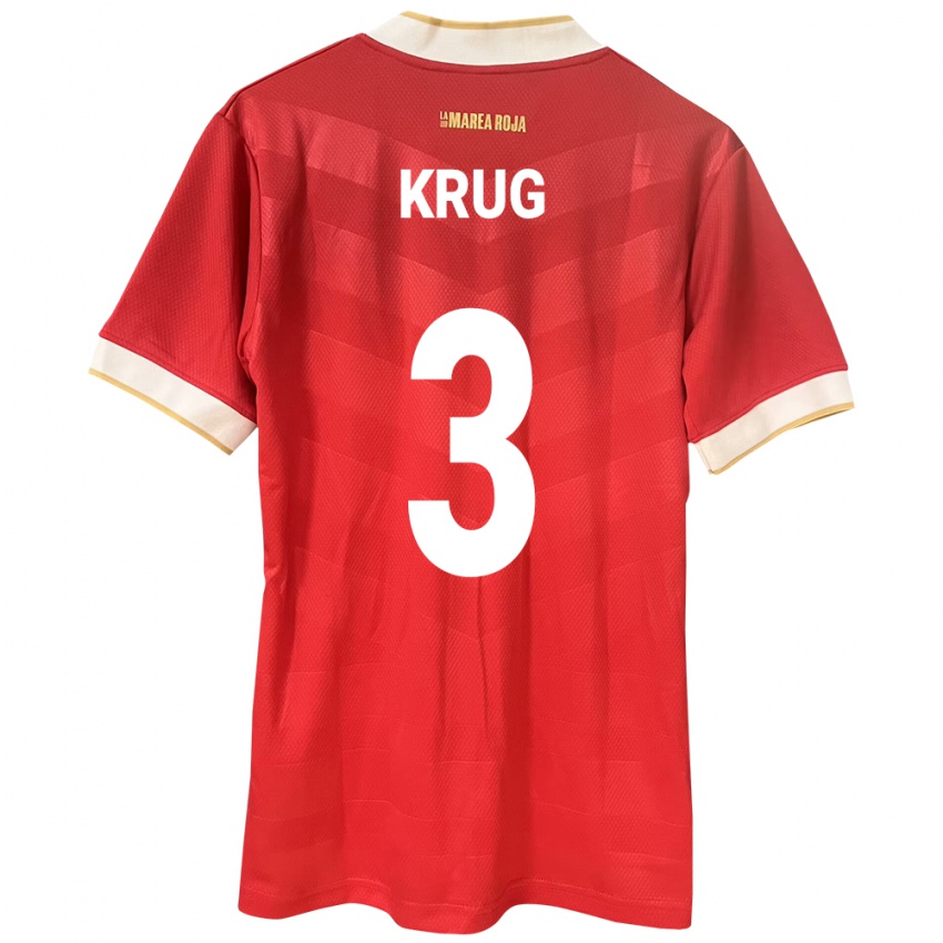 Herren Panama Martín Krug #3 Rot Heimtrikot Trikot 24-26 T-Shirt Belgien