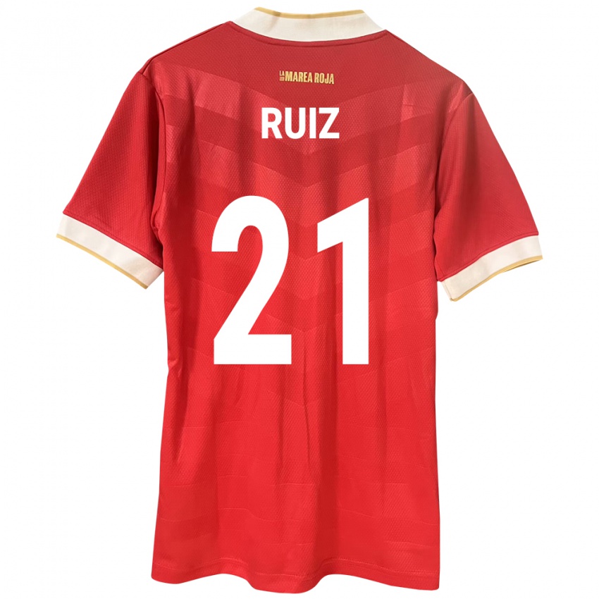 Heren Panama Alberto Ruiz #21 Rood Thuisshirt Thuistenue 24-26 T-Shirt België