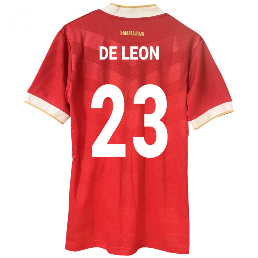 Heren Panama Yerenis De León #23 Rood Thuisshirt Thuistenue 24-26 T-Shirt België