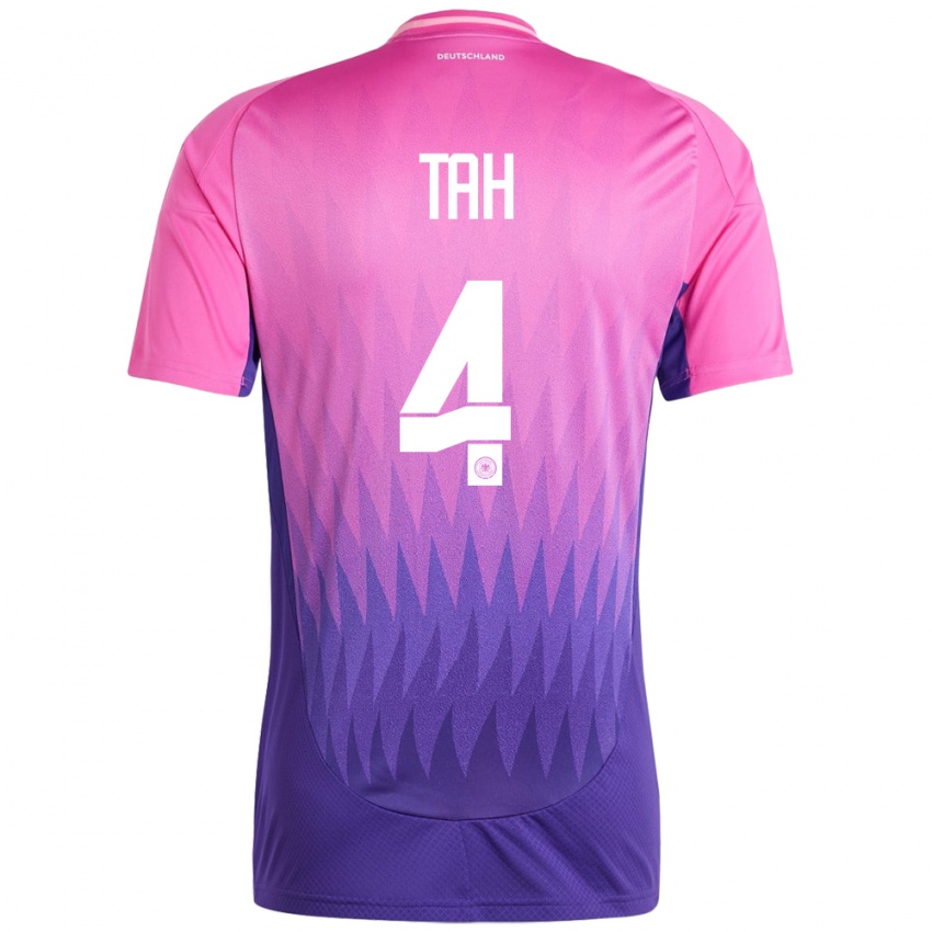 Homme Maillot Allemagne Jonathan Tah #4 Rose-Mauve Tenues Extérieur 24-26 T-Shirt Belgique