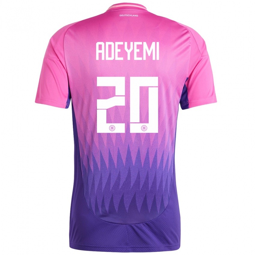 Homme Maillot Allemagne Karim Adeyemi #20 Rose-Mauve Tenues Extérieur 24-26 T-Shirt Belgique