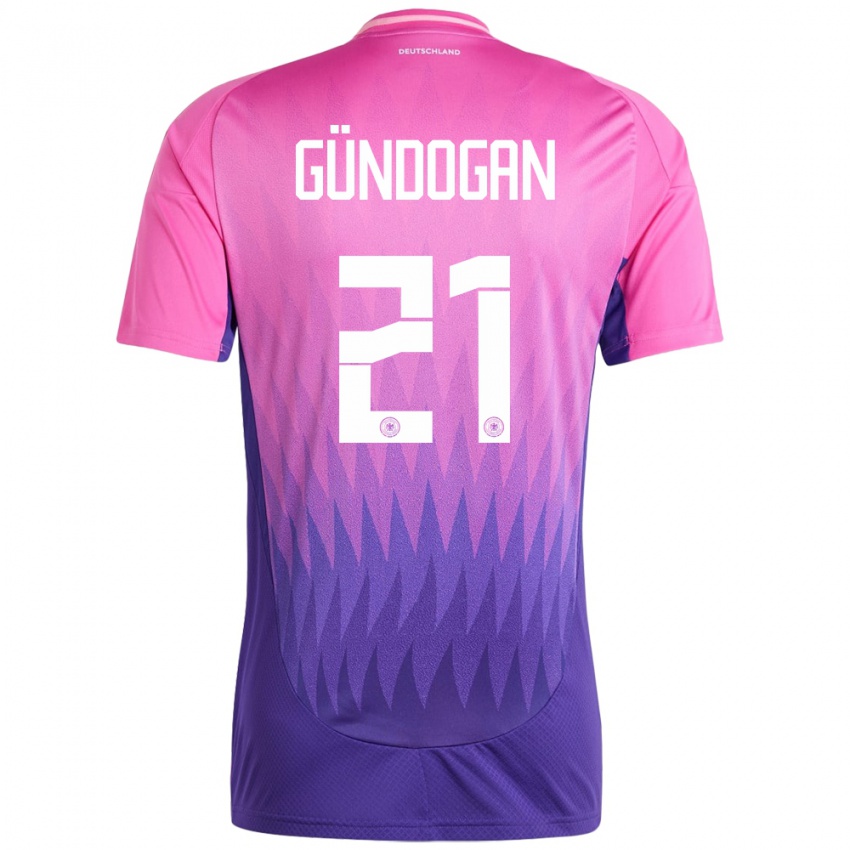 Homme Maillot Allemagne Ilkay Gundogan #21 Rose-Mauve Tenues Extérieur 24-26 T-Shirt Belgique